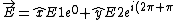\vec{E}=\hat{x}E1e^{0}+\hat{y}E2e^{i(2\pi+\pi)}=\hat{x}E1-\hat{y}E2